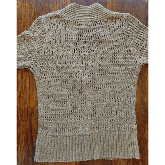 Coldwater Creek Med Ribbon Knit Mother Of Pearl Buttons Short Sleeve Cardigan - Picture 10 of 10